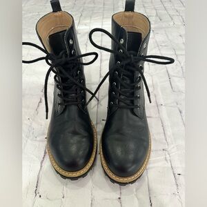 VICI Faux Leather Lace Up Boots - Size 9